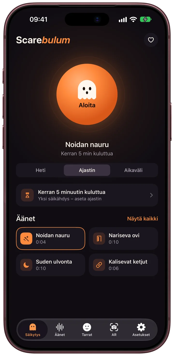 Scarebulum · Äänet ja ajastus · iPhone