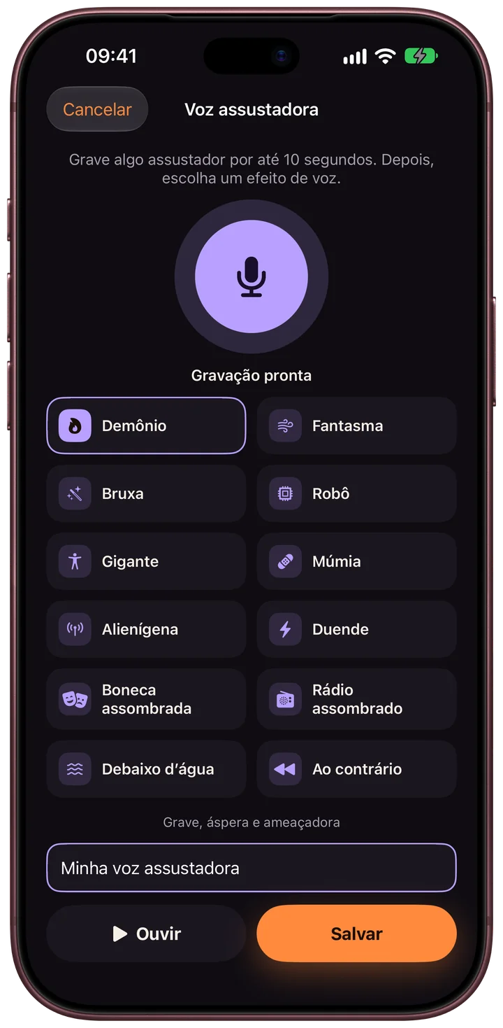 Scarebulum · Sua voz · iPhone